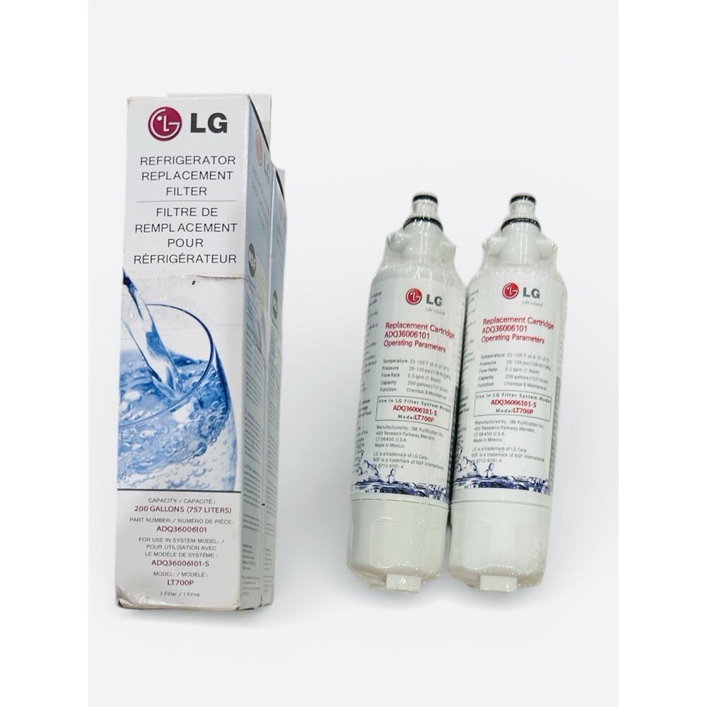 2X New Sealed LG LT700P Refrigerator Replacement Water Filter ADQ36006101-S